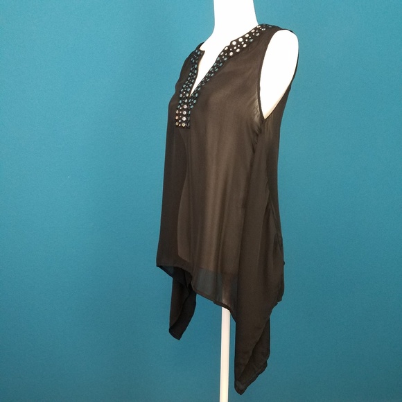 🆕️ 🎬 MICHAEL KORS Boho Sheer Embellished Retro Tunic // (NWOT) - Picture 3 of 6
